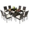 Costway 10 PCS Patio Rattan Dining Set Glass Table High Back Chair Garden Deck Mix Brown -Costway GUEST b931d188 0c47 4224 99ff d1cfae0a2401