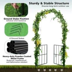 Costway Garden Arch Arbor Trellis With Gate 7.5 Ft Patio Archway Pergola For Wedding 17 Costway Garden Arch Arbor Trellis With Gate 7.5 Ft Patio Archway Pergola For Wedding -Costway GUEST b970d1b5 4764 4477 8a3a 4f28cc8b44cd