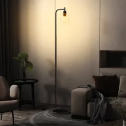 Costway Industrial Floor Lamp With Hanging Glass Lampshade And Foot Switch Modern -Costway GUEST b9e67793 2b01 4ba9 8385 080506b2a67c