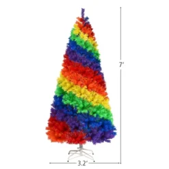 Costway 7FT Artificial Hinged Colorful Rainbow Full Fir Christmas Tree With 1213 Tips -Costway GUEST ba035b0b 81f7 41a5 8e52 9e17d2870ed9