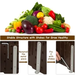 Costway 4 Pcs 48.5'' Raised Garden Bed Square Plant Box Planter Flower Vegetable Brown -Costway GUEST bac0605b 35d7 437f ab33 6af3cf2e550d 2