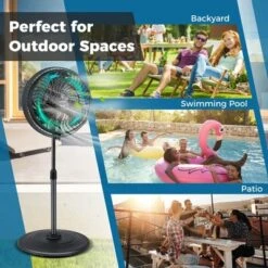 Costway 16" Oscillating Fan Misting Pedestal Fan With Hose Connector 3 Micro-Mist Levels Black -Costway GUEST bacc532e e654 4052 a597 84b5b1d4d081