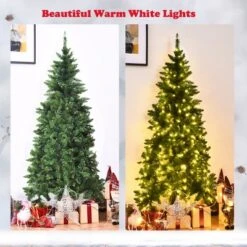 Costway 6ft Pre-lit PVC Artificial Half Christmas Tree 250 LED Lights -Costway GUEST badabbcf 2a93 4fba b6fb 5833b39a7c09