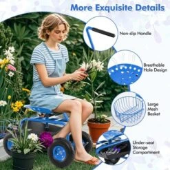 Costway Garden Cart Rolling Work Seat Wagon Scooter For Planting With Extendable Handle Blue/Red/Green 17 Costway Garden Cart Rolling Work Seat Wagon Scooter For Planting With Extendable Handle Blue/Red/Green -Costway GUEST bb73dbfe 650a 46a9 acfe fe2f81465a80