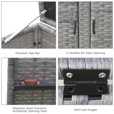 Costway 88 Gallon Garden Patio Rattan Storage Container Box Bin Shelf 8 Costway 88 Gallon Garden Patio Rattan Storage Container Box Bin Shelf - Image 6