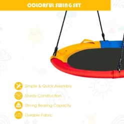 Costway 40'' Saucer Tree Swing Outdoor Round Platform Swing W/ Pillow & Handle -Costway GUEST bba2cc88 431d 4c29 9956 6333120a9dce