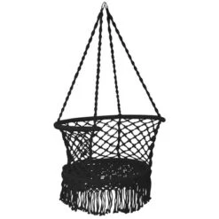 Costway Hanging Hammock Chair Cotton Rope Macrame Swing Indoor Outdoor GrayBlackTurquoise -Costway GUEST bbbe5998 3942 449f 9d9f 82c80c5a1872