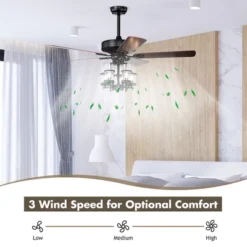 Costway 50'' Ceiling Fan With Light Classic Ceiling Fan Lamp W/Noiseless Reversible Motor 16 Costway 50'' Ceiling Fan With Light Classic Ceiling Fan Lamp W/Noiseless Reversible Motor -Costway GUEST bbf32240 bea2 4717 9e8c 68769f1856e2