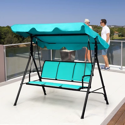 Costway 3 Person Patio Swing Canopy Yard Furniture 10 Costway 3 Person Patio Swing Canopy Yard Furniture - Image 8