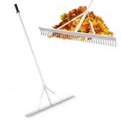Costway Landscape Rake With 36" Head & 68" Handle Heavy-Duty Aluminum Leaf Rake For Lawns -Costway GUEST bcf3a7ab db98 483e 8581 fc2447bb9358