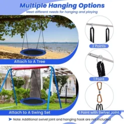 Costway 40'' Saucer Tree Swing 660 LBS For Kids Adults Outdoor With LED Lights Rainbow Color/Blue 16 Costway 40'' Saucer Tree Swing 660 LBS For Kids Adults Outdoor With LED Lights Rainbow Color/Blue -Costway GUEST bd070d4d 0ebd 494e ac2c 40f75ed576b3