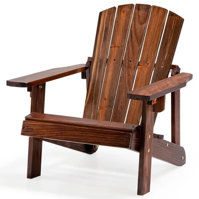 Costway 110 LBS Capacity Kid's Adirondack Chair Patio Wood High Backrest Arm Rest 13 Costway 110 LBS Capacity Kid's Adirondack Chair Patio Wood High Backrest Arm Rest - Image 11