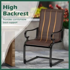 Costway Set Of 2 Patio Chairs C-Spring Motion Chairs With Quick-drying & Breathable Fabric 16 Costway Set Of 2 Patio Chairs C-Spring Motion Chairs With Quick-drying & Breathable Fabric -Costway GUEST bd3c19e9 5bec 439b 8ca7 91a58a25e26d