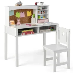 Costway Kids Desk And Chair Set Study Writing Workstation With Hutch & Bulletin Board -Costway GUEST bd41e6dc bb8c 42c8 9773 14ef1e75f8c8