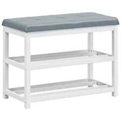 Costway 2-Tier Wooden Shoe Rack Bench W/Padded Seat For Entryway Bedroom -Costway GUEST bd5a738f cc0b 4642 bb16 6bac8684550a