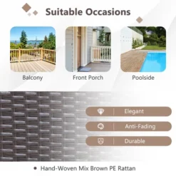 Costway 3PCS Patio Rattan Wicker Rocking Chairs Table Bistro Set Cushioned Rocker Garden -Costway GUEST bdc8abb8 844e 4ed8 950b 31d4ce754106