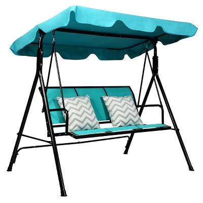 Costway 3 Person Patio Swing Canopy Yard Furniture 9 Costway 3 Person Patio Swing Canopy Yard Furniture - Image 7
