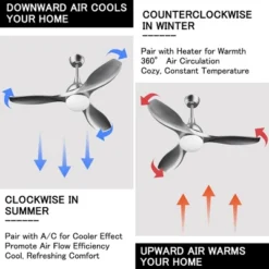 Costway 48'' Ceiling Fan W/ Remote Control Dimmable LED Light Modern Reversible Blades SilverWhite -Costway GUEST be418afe af36 465d b6f5 b4e8effdb527