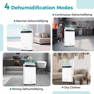 Costway 57 Pint Dehumidifier For Home And Basement With 4 Modes 3-Color Indicator 24H Timer 5 Costway 57 Pint Dehumidifier For Home And Basement With 4 Modes 3-Color Indicator 24H Timer - Image 3