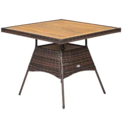 Costway 5PCS Patio Rattan Dining Furniture Set Arm Chair Wooden Table Top 18 Costway 5PCS Patio Rattan Dining Furniture Set Arm Chair Wooden Table Top -Costway GUEST be5d0f14 814a 4e82 a5ea dec1e5465f91