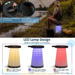 Costway 3-Piece Folding Table Stool Set With A Camping Table & 2 Retractable LED Stools 15 Costway 3-Piece Folding Table Stool Set With A Camping Table & 2 Retractable LED Stools -Costway GUEST be6482f1 7776 485c aace e7df16888f82