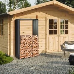 Costway 1 PC Galvanized Raised Garden Bed Outdoor Planter Box Firewood Rack Log Holder