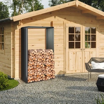 Costway 1 PC Galvanized Raised Garden Bed Outdoor Planter Box Firewood Rack Log Holder 3 Costway 1 PC Galvanized Raised Garden Bed Outdoor Planter Box Firewood Rack Log Holder