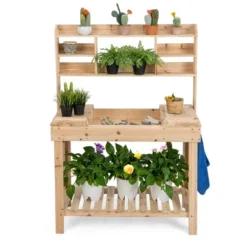 Costway Potting Bench Table Wooden Garden Work Bench Platform With Display Rack Hidden Sink 20 Costway Potting Bench Table Wooden Garden Work Bench Platform With Display Rack Hidden Sink -Costway GUEST bfdd6129 9ee4 4d02 9b16 d81d1ad161b8