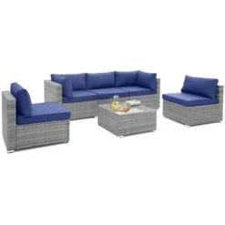 Costway 6 PCS Patio Conversation Sofa Set Outdoor Rattan Furniture Cushioned Seat Navy 14 Costway 6 PCS Patio Conversation Sofa Set Outdoor Rattan Furniture Cushioned Seat Navy -Costway GUEST bfe4f9ec a04b 446c a592 89e5e161d46e