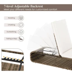 Costway 1/2 PCS Outdoor Chaise Lounge Chair With Adjustable Backrest Cushion And Storage 18 Costway 1/2 PCS Outdoor Chaise Lounge Chair With Adjustable Backrest Cushion And Storage -Costway GUEST c02beebc 5509 487b 9bd0 28b6ccd7b3b0