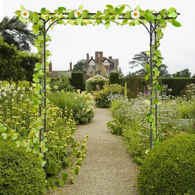 Costway Garden Wedding Rose Arch Pergola Archway Flowers Climbing Plants Trellis Metal 4 Costway Garden Wedding Rose Arch Pergola Archway Flowers Climbing Plants Trellis Metal - Image 2