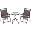 Costway 3 PCS Outdoor Bistro Dining Furniture Set With 1.57" Umbrella Hole Rippled -Costway GUEST c0808b7b 4fc9 4548 be35 bd0eaadb65ca