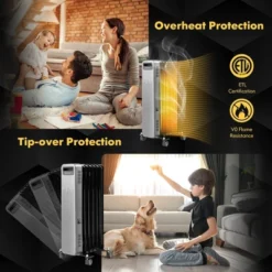 Costway 1500W Oil-Filled Radiator Heater Portable Electric Space Heater 3 Heat Settings -Costway GUEST c0a10978 3465 41b3 bf2b 3696aeff1e52