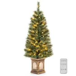 Costway 4 FT Pre-Lit Potted Christmas Tree Pine Needles 3 Dynamic Modes Remote Control -Costway GUEST c0b2ae64 4bb7 440e a78f 8e9de1db6caa