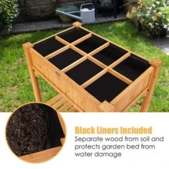 Costway 8 Grids Raised Garden Bed Elevated Planter Box Kit Wood W/Liner & Shelf 16 Costway 8 Grids Raised Garden Bed Elevated Planter Box Kit Wood W/Liner & Shelf -Costway GUEST c0dfffa4 5391 4ecb 86d9 b3512f016d86