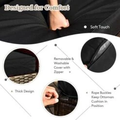 Costway 9 Pieces Patio Furniture Set With 50,000 BTU Propane Fire Pit Table Black/Gray/Navy/Red/White/Turquoise -Costway GUEST c1fc740c cf29 4ad5 9bd0 e7188e6aad77