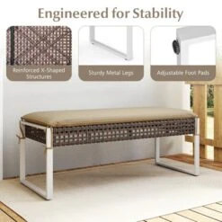 Costway Set Of 2 Outdoor Ottoman Bench Patio PE Rattan Footrest W/ Soft Cushion & Metal Frame 17 Costway Set Of 2 Outdoor Ottoman Bench Patio PE Rattan Footrest W/ Soft Cushion & Metal Frame -Costway GUEST c242bfee 6e6f 46e8 89cf c6135bcc8ced 1