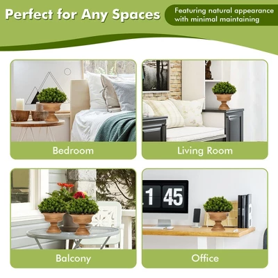Costway 4-Pack Artificial Plants Fake Mini Potted Plant Small Greenery Decor For Indoor 8 Costway 4-Pack Artificial Plants Fake Mini Potted Plant Small Greenery Decor For Indoor - Image 6