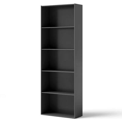 Costway 5-Shelf Storage Bookcase Modern Multi-Functional Display Cabinet Furniture Black/White/Walnut 9 Costway 5-Shelf Storage Bookcase Modern Multi-Functional Display Cabinet Furniture Black/White/Walnut - Image 7