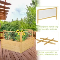 Costway Raised Garden Bed Wooden Garden Box With 9 Grids & Critter Guard Fence -Costway GUEST c3292c48 a396 4c8d ac86 6fb76056ad73