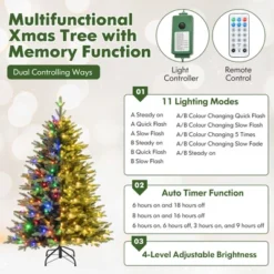 Costway 5/6/7 FT Pre-Lit Christmas Tree Hinged With 250/350/470 Multi-color Lights 19 Costway 5/6/7 FT Pre-Lit Christmas Tree Hinged With 250/350/470 Multi-color Lights -Costway GUEST c3a8666e b93b 4565 a2dd 2d270aa58601