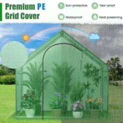 Costway 6 X 3 X 5.5FT Mini Walk-in Greenhouse With PE Cover Rustproof PE-Coated Metal Frame 15 Costway 6 X 3 X 5.5FT Mini Walk-in Greenhouse With PE Cover Rustproof PE-Coated Metal Frame -Costway GUEST c45b19a3 5b11 43cd bd83 24a6b9fa59ed