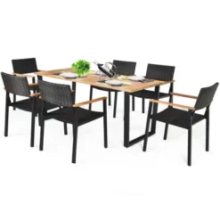 Costway 7PCS Patio Rattan Patented Dining Chair Table Set Solid Wood Frame Umbrella Hole 18 Costway 7PCS Patio Rattan Patented Dining Chair Table Set Solid Wood Frame Umbrella Hole -Costway GUEST c4b79730 50b6 4230 9163 8a0cd93fdcdc