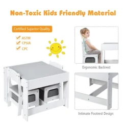 Costway Kids Table Chairs Set With Storage Boxes Blackboard Whiteboard Drawing GreyNature 19 Costway Kids Table Chairs Set With Storage Boxes Blackboard Whiteboard Drawing GreyNature -Costway GUEST c4e9ad3b 5931 40aa b47c b7e5734cdc26