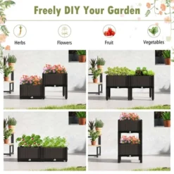 Costway Elevated Plastic Raised Garden Bed Planter Kit For Flower Vegetable Grow 2 Set 17 Costway Elevated Plastic Raised Garden Bed Planter Kit For Flower Vegetable Grow 2 Set -Costway GUEST c4ec40b8 2a01 4a6a 9a26 20aba7ca72b4