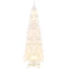Costway 7FT Pre-Lit Hinged Pencil Christmas Tree White W/ 300 LED Lights & 8 Flash Modes -Costway GUEST c512cff4 a6c9 486c 91e9 ad332eb04cc2