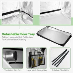 Costway 5x5 Grow Tent, 60''x60''x80'' High Reflective Mylar W/Observation Window GrayBlack 16 Costway 5x5 Grow Tent, 60''x60''x80'' High Reflective Mylar W/Observation Window GrayBlack -Costway GUEST c55cdb4c 2a7d 4a67 951e bb0f1517a049