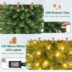 Costway 5/6/7/99 FT Pre-Lit Pencil Christmas Tree With 400 LED Lights & 699 Branch Tips Party -Costway GUEST c56f3847 15e3 4736 89a0 0a08fa381a06
