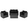 Costway 4PCS Patio Rattan Furniture Set Cushioned Sofa Chair Coffee Table Black -Costway GUEST c5a174ad ecb7 439f 8341 ac068211322f