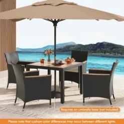 Costway 5 PCS Patio Dining Table Set For 4 Rattan Conversation Set With Umbrella Hole 15 Costway 5 PCS Patio Dining Table Set For 4 Rattan Conversation Set With Umbrella Hole -Costway GUEST c5db0abd 87ca 4f19 af14 344c9c0a0e51